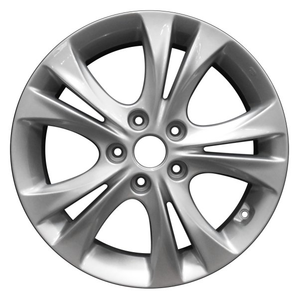 Perfection Wheel® - 17 x 6.5 5 V-Spoke Bright Medium Silver Full Face Alloy Factory Wheel (Refinished)