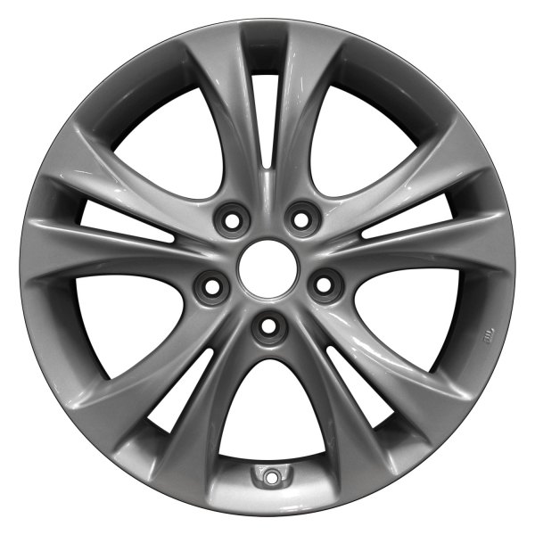Perfection Wheel® - 17 x 6.5 5 V-Spoke Bright Medium Silver Full Face Alloy Factory Wheel (Refinished)