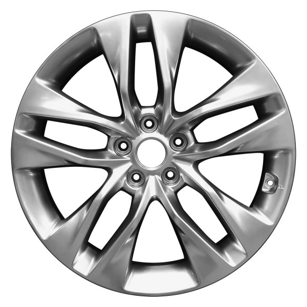 Perfection Wheel® - 19 x 8 5 V-Spoke Hyper Bright Smoked Silver Full Face Alloy Factory Wheel (Refinished)