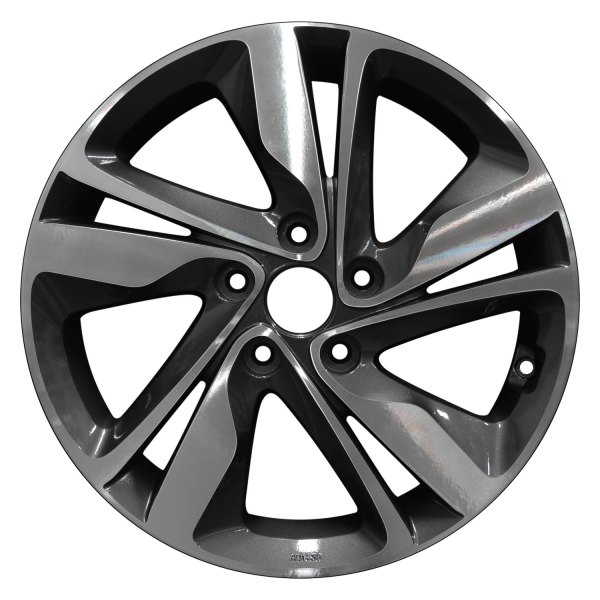 Perfection Wheel® - 17 x 7 5 Double Spiral-Spoke Metallic Charcoal Machined Alloy Factory Wheel (Refinished)