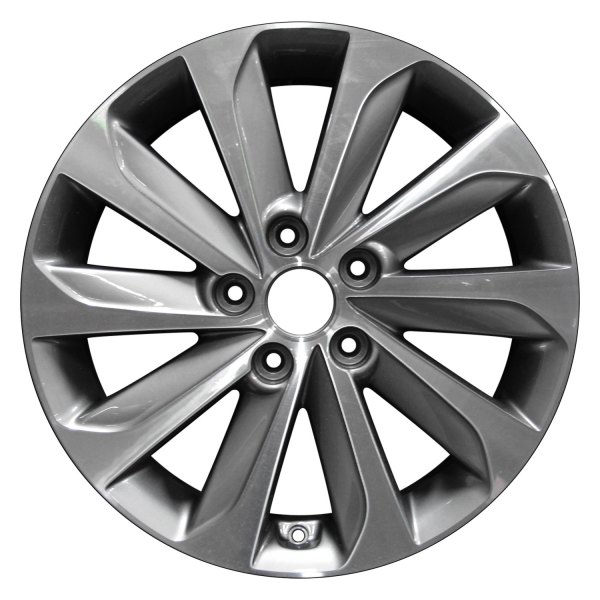 Perfection Wheel® - 17 x 6.5 10 Turbine-Spoke Medium Metallic Charcoal Machined Bright Alloy Factory Wheel (Refinished)