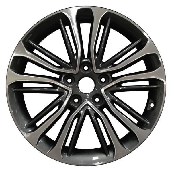 Perfection Wheel® - 18 x 7.5 5 Double V-Spoke Dark Metallic Charcoal Machined Bright Alloy Factory Wheel (Refinished)