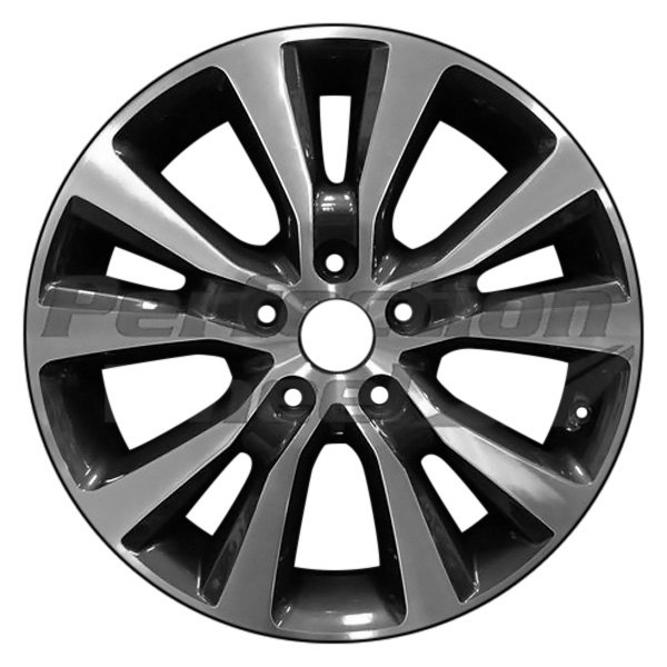 Perfection Wheel® - 17 x 7 5 V-Spoke Dark Shadow Charcoal Machined PIB Alloy Factory Wheel (Refinished)