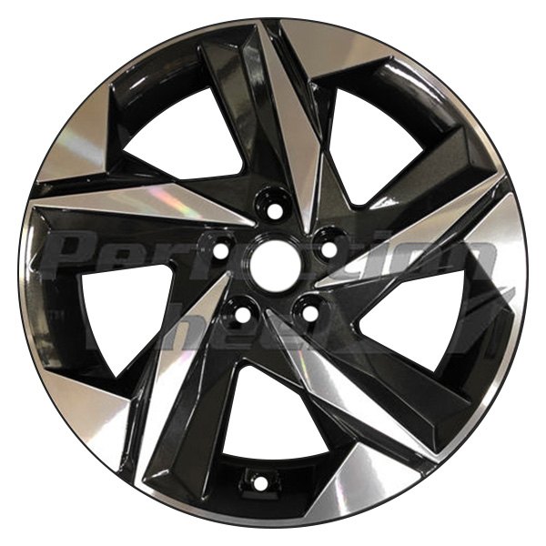 Perfection Wheel® - 17 x 7 5-Spoke Dark Charcoal BLACK BASE Machined Alloy Factory Wheel (Refinished)