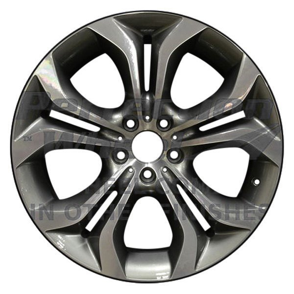 Perfection Wheel® - 20 x 11 5 V-Spoke Fine Metallic Medium Charcoal Machined Bright Alloy Factory Wheel (Refinished)
