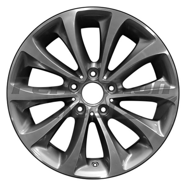Perfection Wheel® - 18 x 8 10 Turbine-Spoke Fine Metallic Medium Charcoal Machined Bright Alloy Factory Wheel (Refinished)