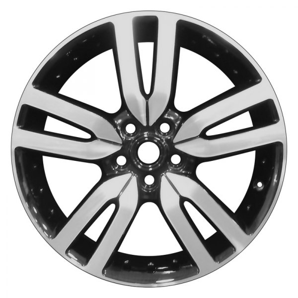 Perfection Wheel® - 20 x 8.5 Double 5-Spoke Black Machined Bright Alloy Factory Wheel (Refinished)