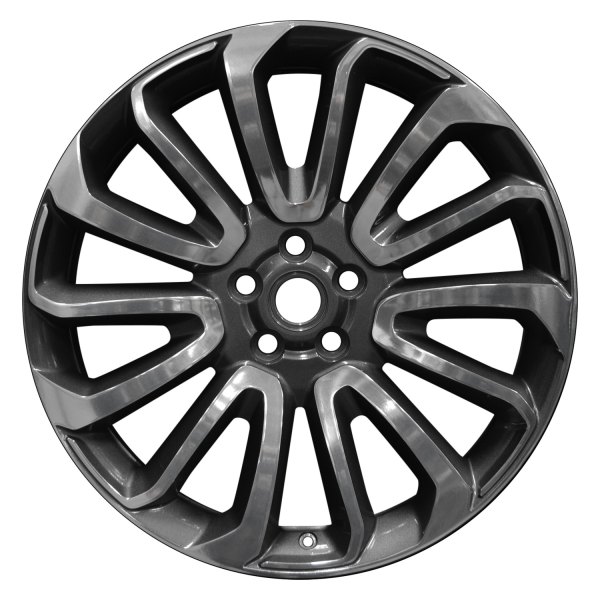 Perfection Wheel® - 22 x 9.5 14 Spiral-Spoke Dark Blueish Charcoal Machined Bright Alloy Factory Wheel (Refinished)