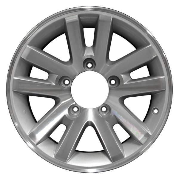 Perfection Wheel® - 16 x 7 5 V-Spoke Medium Sparkle Silver Machine Texture Alloy Factory Wheel (Refinished)