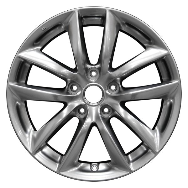 Perfection Wheel® - 17 x 7.5 5 V-Spoke Hyper Bright Smoked Silver Full Face Bright Alloy Factory Wheel (Refinished)