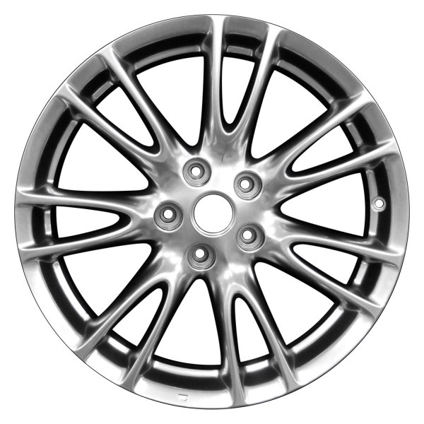 Perfection Wheel® - 18 x 7.5 7 V-Spoke Hyper Bright Smoked Silver Full Face Alloy Factory Wheel (Refinished)