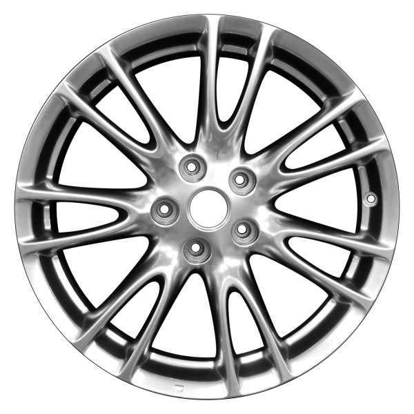 Perfection Wheel® - 18 x 8.5 7 V-Spoke Hyper Bright Smoked Silver Full Face Alloy Factory Wheel (Refinished)