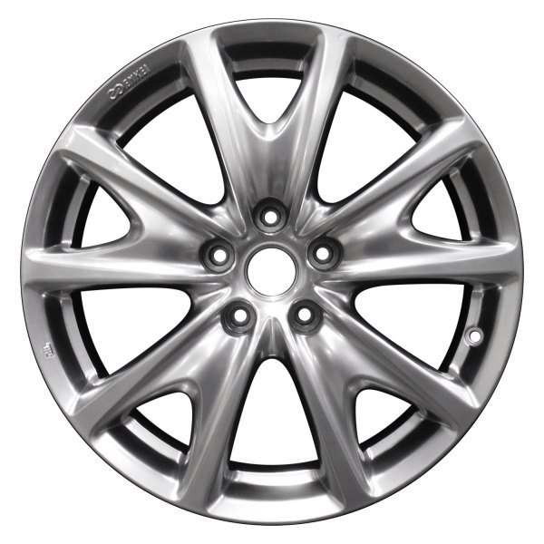 Perfection Wheel® - 18 x 8.5 5 Y-Spoke Hyper Bright Smoked Silver Full Face Bright Alloy Factory Wheel (Refinished)