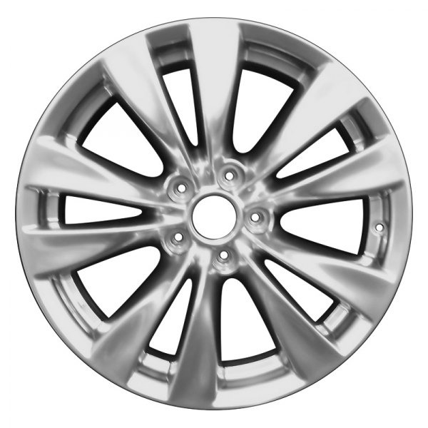 Perfection Wheel® - 18 x 8 5 V-Spoke Hyper Bright Smoked Silver Full Face Alloy Factory Wheel (Refinished)