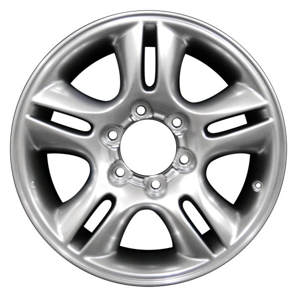 Perfection Wheel® - 17 x 7.5 Double 5-Spoke Hyper Bright Smoked Silver Full Face Alloy Factory Wheel (Refinished)