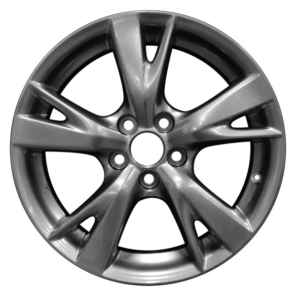 Perfection Wheel® - 18 x 8.5 Double 5-Spoke Hyper Bright Smoked Silver Full Face Bright Alloy Factory Wheel (Refinished)