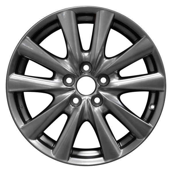 Perfection Wheel® - 18 x 8 5 V-Spoke Hyper Bright Smoked Silver Full Face Bright Alloy Factory Wheel (Refinished)