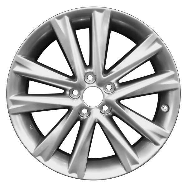 Perfection Wheel® - 19 x 7.5 5 V-Spoke Hyper Bright Smoked Silver Full Face Alloy Factory Wheel (Refinished)