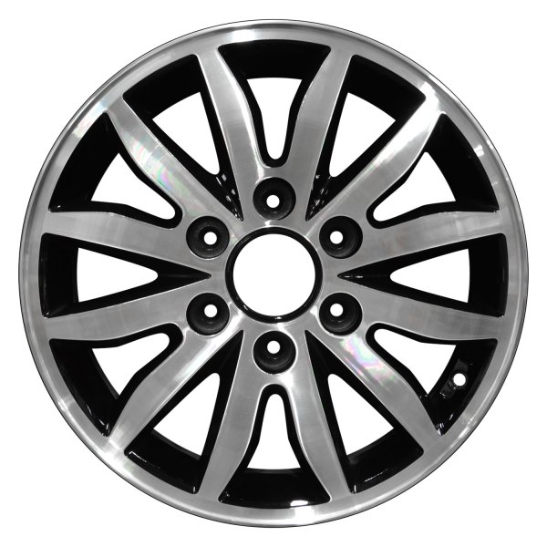 Perfection Wheel® - 17 x 6.5 6 V-Spoke Black Machined Bright Alloy Factory Wheel (Refinished)