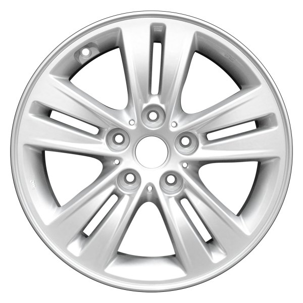 Perfection Wheel® - 16 x 6.5 Double 5-Spoke Bright Fine Metallic Silver Full Face Alloy Factory Wheel (Refinished)