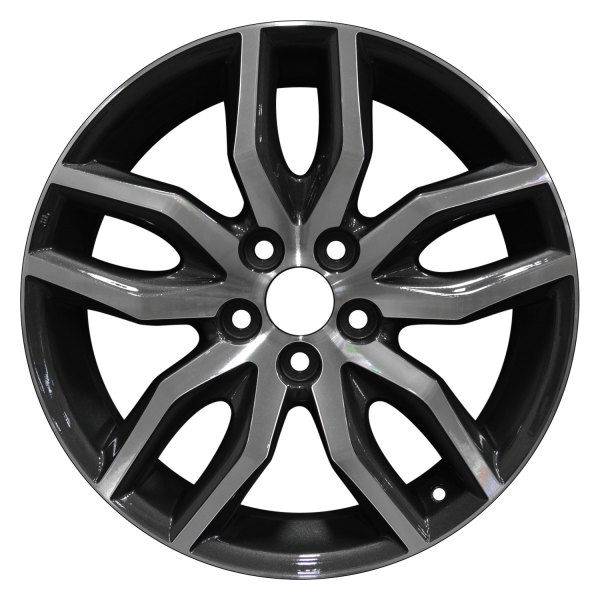 Perfection Wheel® - 18 x 7.5 Double 5-Spoke Black Metallic Charcoal Machined Alloy Factory Wheel (Refinished)