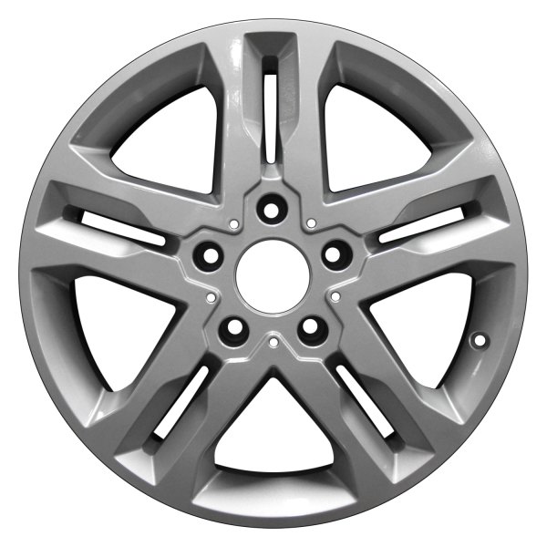 Perfection Wheel® - 18 x 7.5 Double 5-Spoke Bright Fine Silver Full Face Alloy Factory Wheel (Refinished)