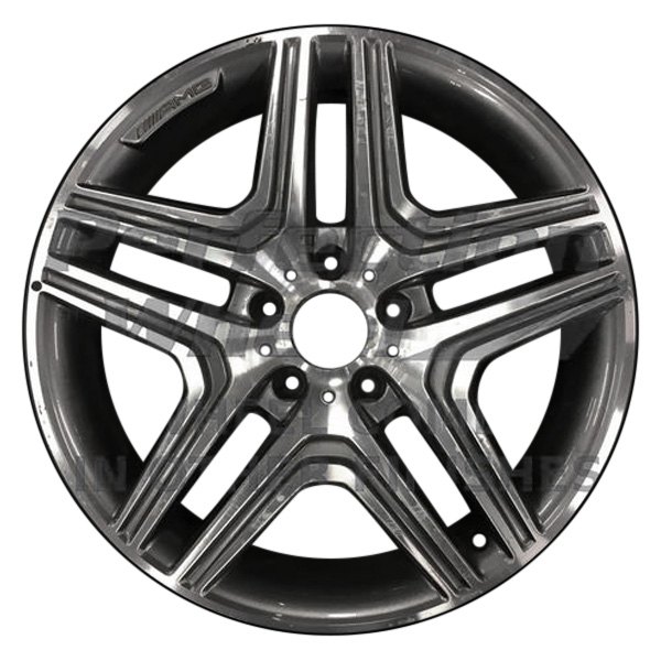 Perfection Wheel® - 20 x 9.5 Double 5-Spoke Medium Charcoal Machined Bright Alloy Factory Wheel (Refinished)