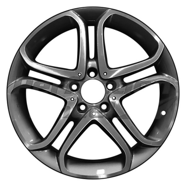 Perfection Wheel® - 18 x 8.5 Double 5-Spoke Medium Charcoal Machined Bright OD Alloy Factory Wheel (Refinished)
