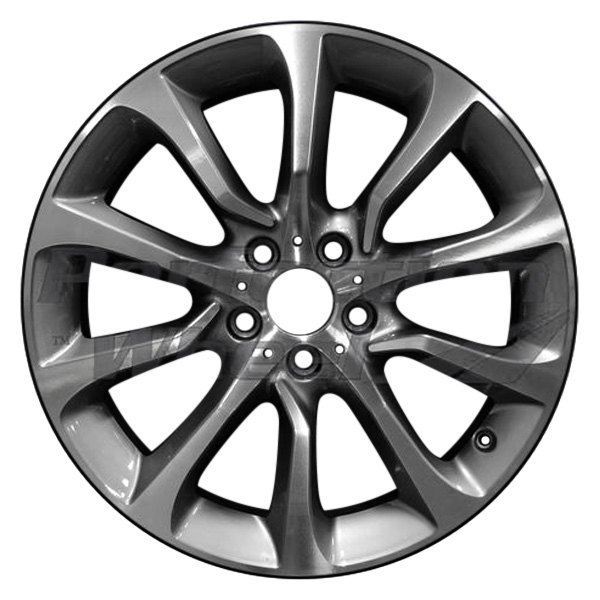 Perfection Wheel® - 19 x 8.5 10 Spiral-Spoke Fine Metallic Charcoal Machined Bright Alloy Factory Wheel (Refinished)
