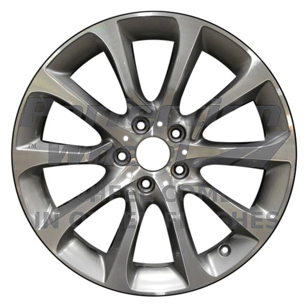 Perfection Wheel® - 19 x 8.5 10 Spiral-Spoke Black Base with Smoked Charcoal Machined Alloy Factory Wheel (Refinished)