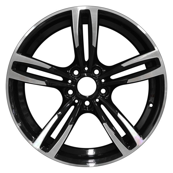 Perfection Wheel® - 19 x 9 Double 5-Spoke Black Machined Bright Alloy Factory Wheel (Refinished)