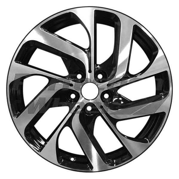 Perfection Wheel® - 19 x 5 10 Spiral-Spoke Black Machine Bright PIB Alloy Factory Wheel (Refinished)