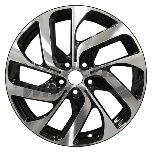 Perfection Wheel® - 19 x 5 10 Spiral-Spoke Black Machined Bright PIB Alloy Factory Wheel (Refinished)