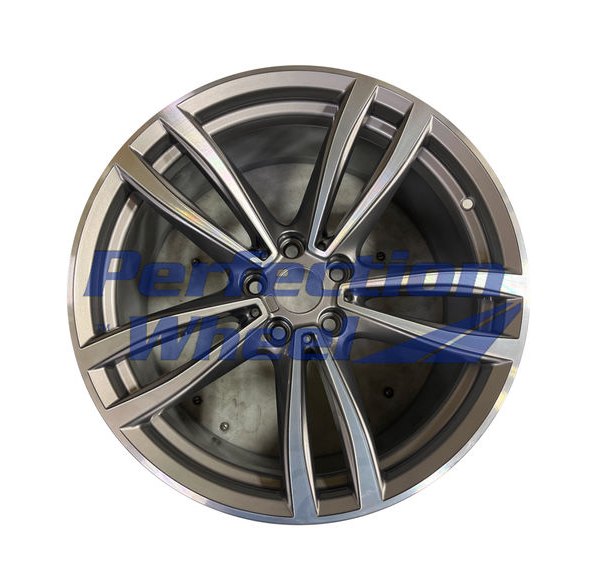 Perfection Wheel® - 19 x 9.5 Double 5-Spoke Fine Metallic Medium Charcoal Machined Bright Alloy Factory Wheel (Refinished)
