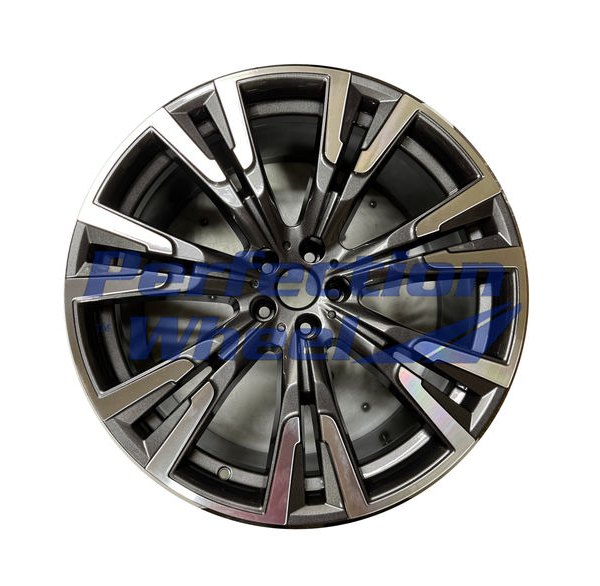 Perfection Wheel® - 22 x 10.5 7 Split-Spoke Medium Metallic Charcoal Black Base Machine PIB and POD Alloy Factory Wheel (Refinished)