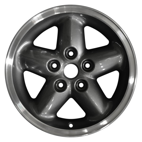 Perfection Wheel® - 15 x 7 5-Spoke Dark Argent Charcoal Flange Cut Texture Alloy Factory Wheel (Refinished)