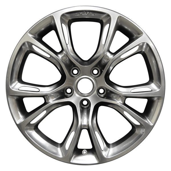Perfection Wheel® - 20 x 10 5 Double V-Spoke Hyper Bright Smoked Silver Full Face Alloy Factory Wheel (Refinished)