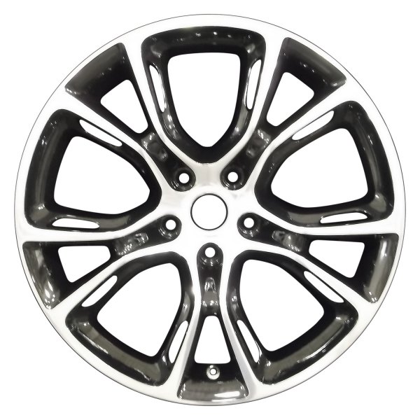 Perfection Wheel® - 20 x 10 5 Double V-Spoke Gloss Black Polish Alloy Factory Wheel (Refinished)