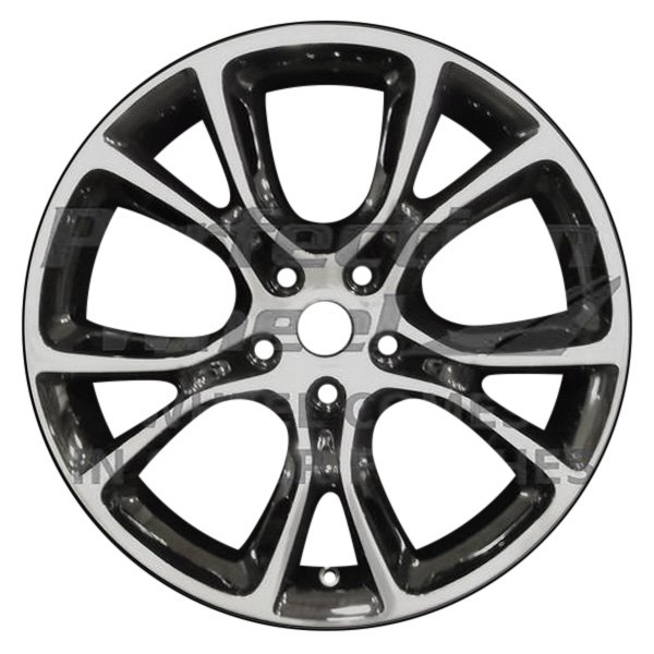 Perfection Wheel® - 20 x 10 5 Double V-Spoke Black Metallic Full Face Alloy Factory Wheel (Refinished)