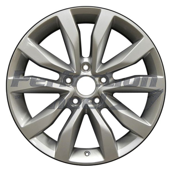 Perfection Wheel® - 17 x 7 5 V-Spoke Fine Bright Silver Full Face Alloy Factory Wheel (Refinished)