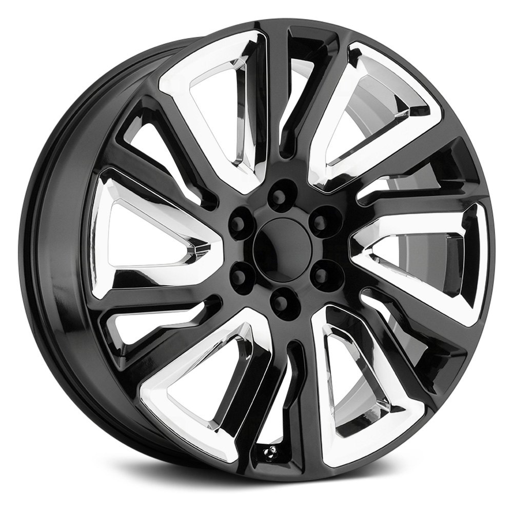 PERFORMANCE REPLICAS® 202 Wheels - Gloss Black with Chrome Accents Rims