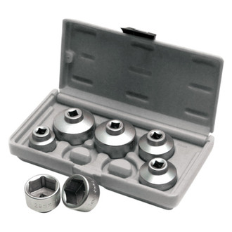 Performance Tool® - 7-piece 24 mm to 38 mm Chrome-Vanadium Oil Filter Socket Set