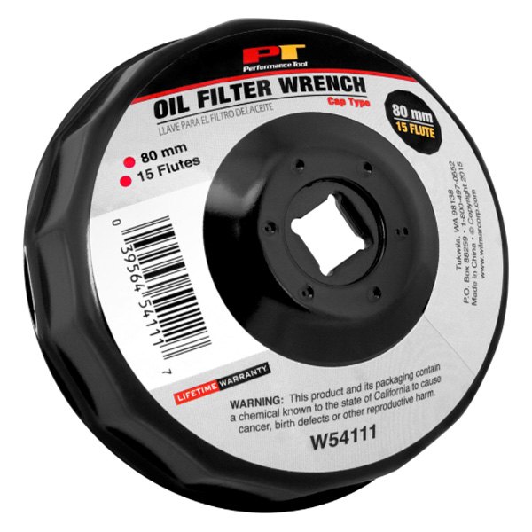 Performance Tool® - 15 Flutes 80 mm Bulk Cap Style Oil Filter Wrench