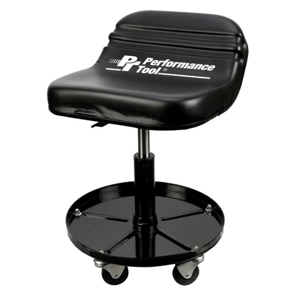 Performance Tool® - 300 lb 15" to 20" Tractor Style Creeper Seat with Adjustable Height and Tool Tray