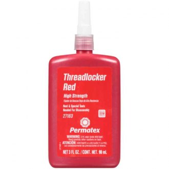 Permatex® 27183 - 90 ml Bottle Red High Strength Threadlocker