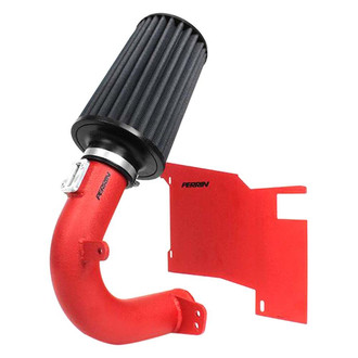 PERRIN Performance® - Textured Red Cold Air Intake System with Black Filter