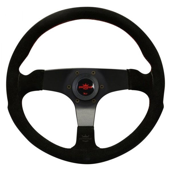 Personal® - 3-Spoke Fitti Corsa Suede Black Steering Wheel with Red Stitching