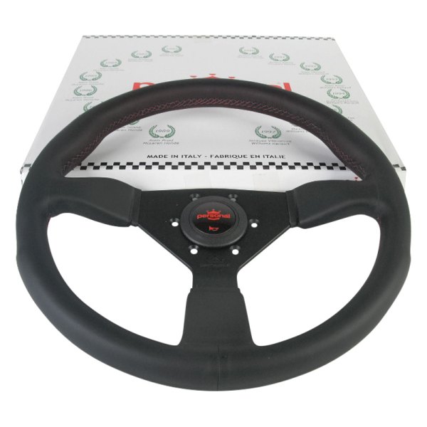 Personal® - 3-Spoke Grinta Leather Black Steering Wheel