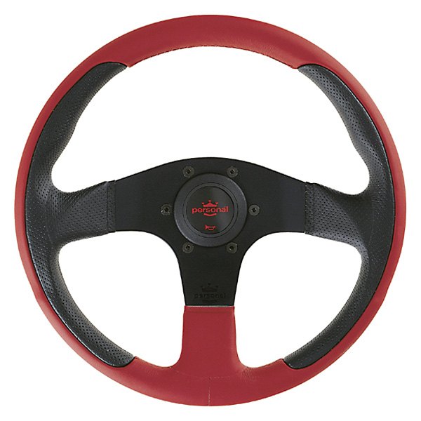 Personal® - 3-Spoke New Racing Black/Red Leather Steering Wheel