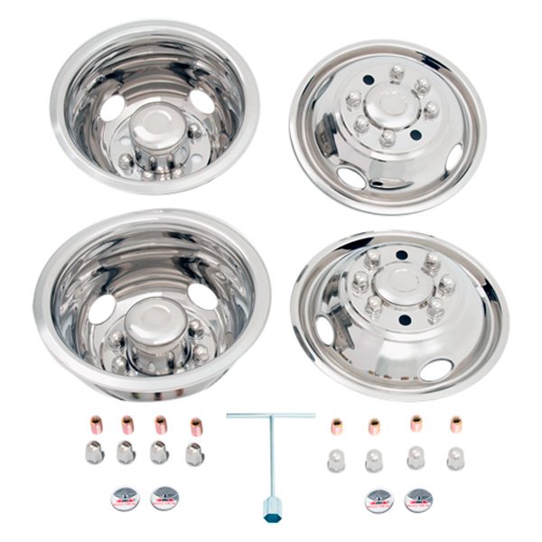 Phoenix USA® - 16 or 16.5" D.O.T. Liner 4 Hand Hole Polished Wheel Simulator Set